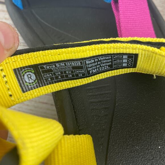 Teva Hurricane XLT2 Womens Sz 8 Hiking Sandals Black Blue Yellow Pink - Picture 9 of 9